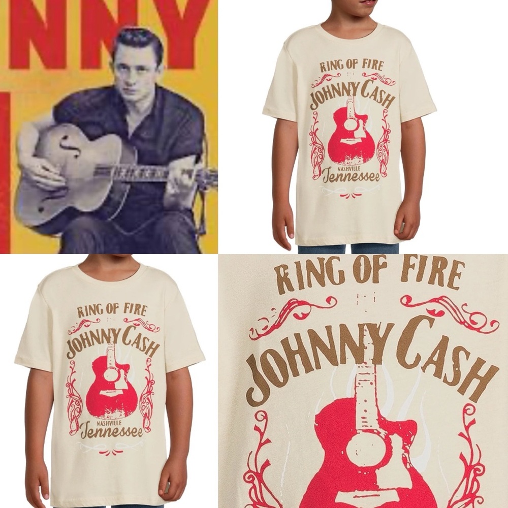Johnny Cash Kids Cream T-Shirt